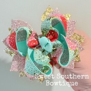 Bouquet Boutique Hair Bow With Glitter Tails
